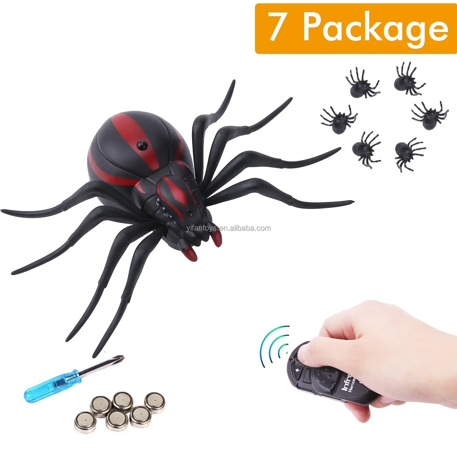 Araignée Télécommandée RC Avec Yeux Rouges Lumineux - Jouet Effrayant Pour Halloween, Farces Et Éducation, Parfait Enfants & Adultes
