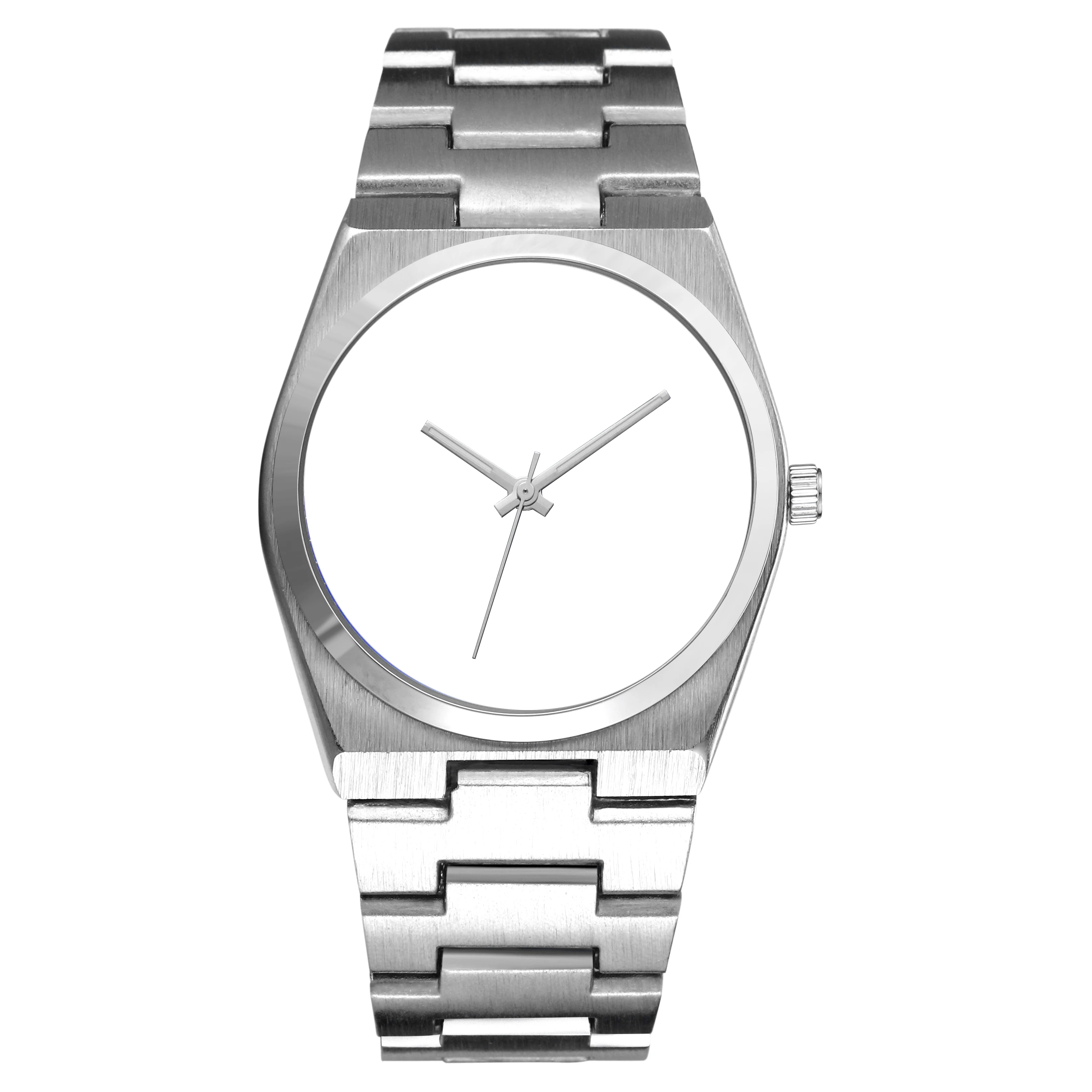 Customized Design Wrist Watch Sublimation Blank Empty Face Silver