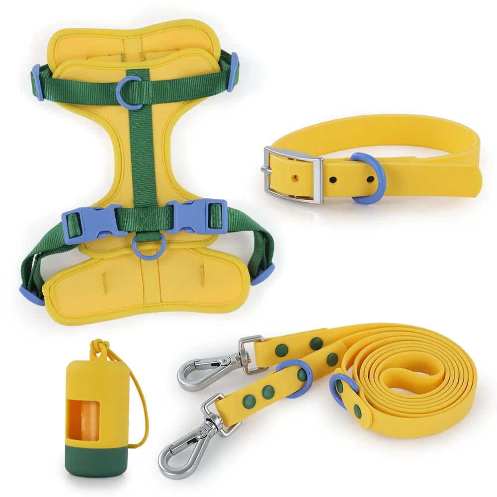 New Design Dog Harness Waterproof Dog Collar And Leash Neoprene Soft