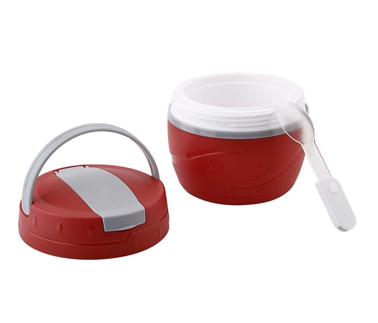 BPA Free Plastic Food Flask Set Thermos Food Jar with Spoon and Bowl