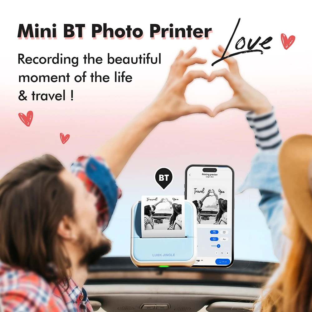 Custom Private Fashion Logo Mini Handheld Printer Portable 58mm Photo Label Mobile Sticker Thermal Printer for Kids Study manufacture