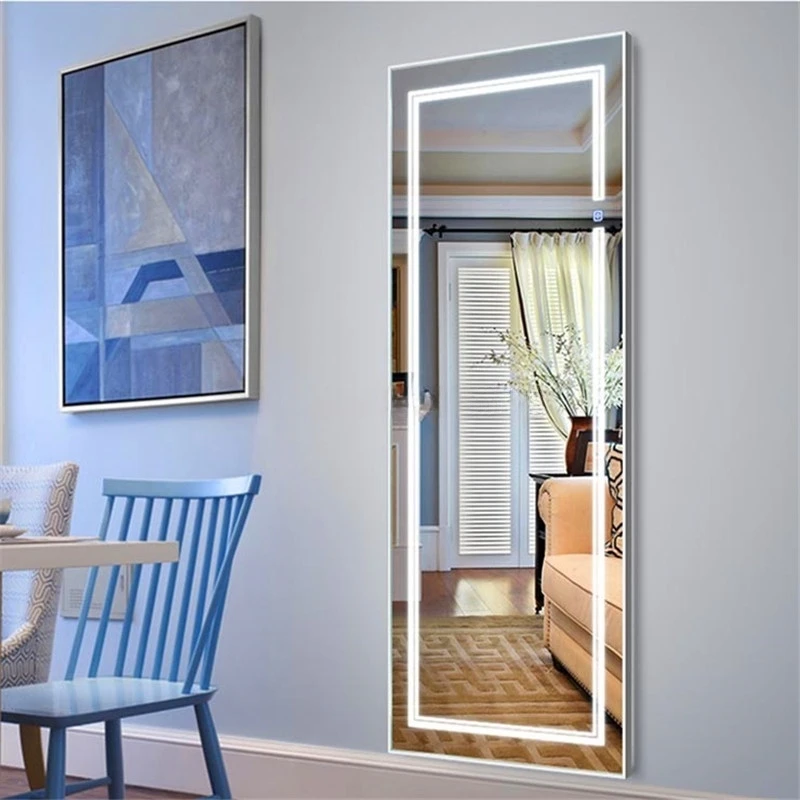 product rectangle led frameless touch switch bathroom anti fog smart mirror illuminated wall mount vanity makeup decoration-1