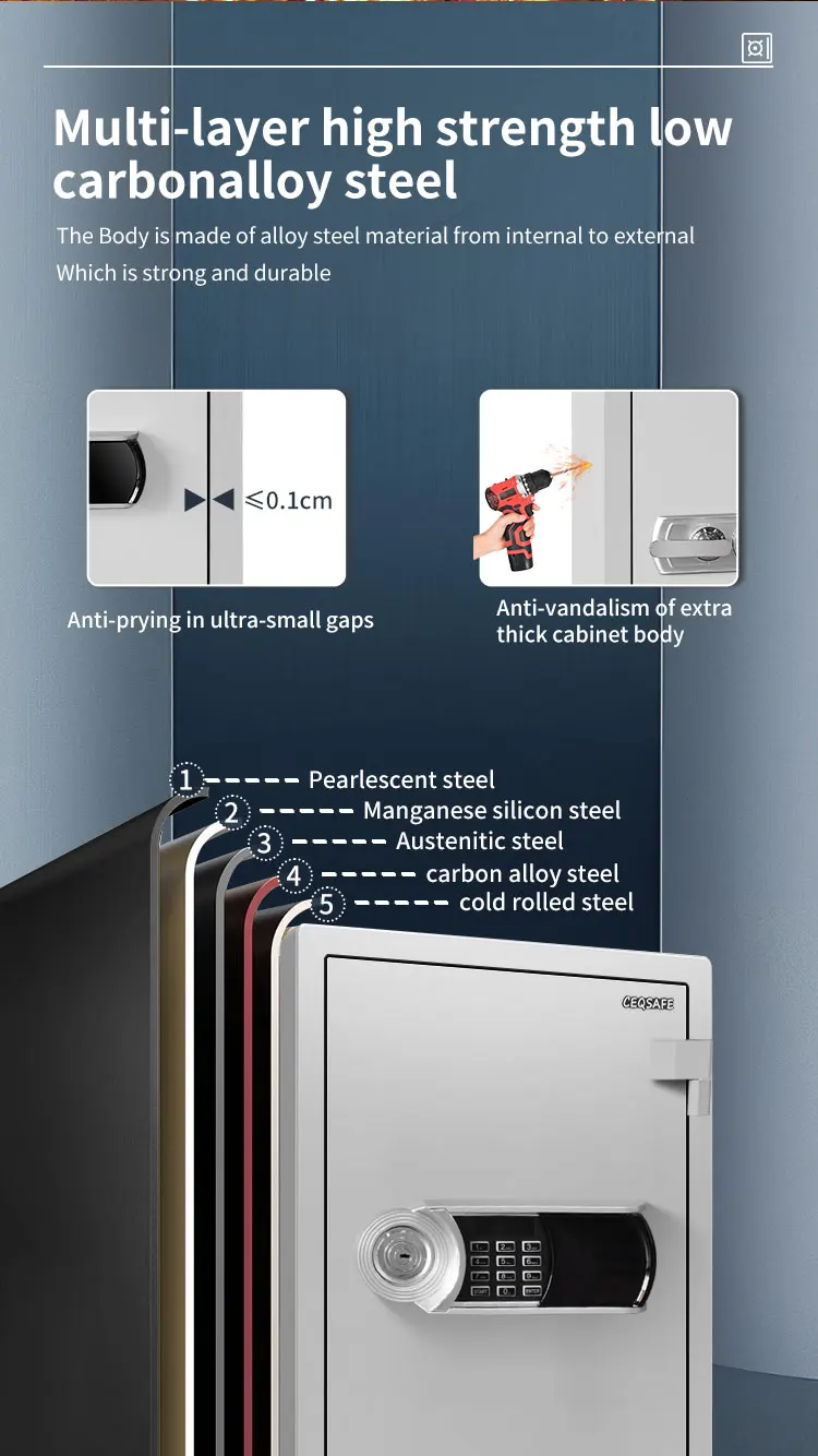 CEQSAFE Home Bank Mechanical Metal Security Steel Fireproof Box Smart Safe supplier