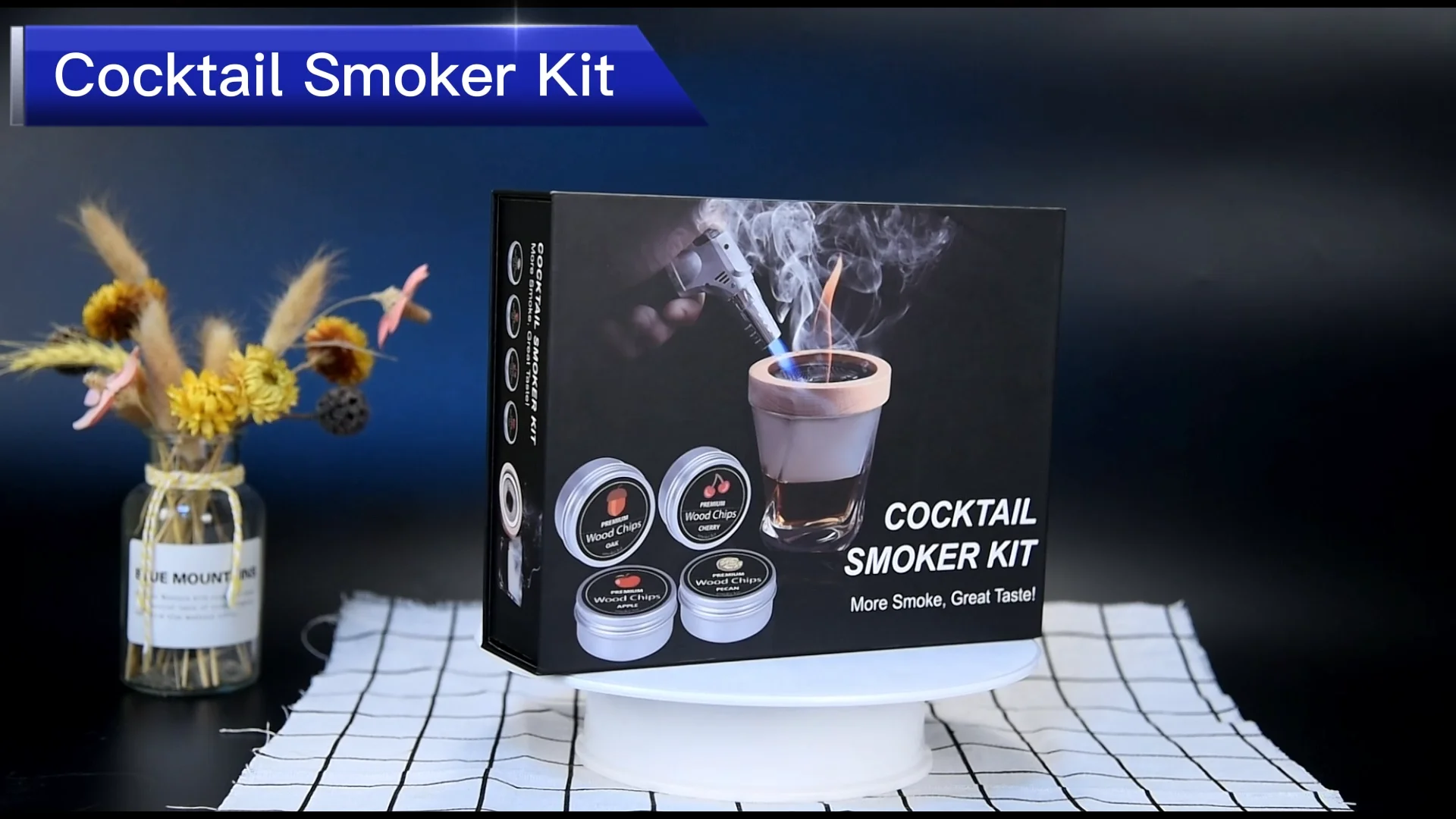 Premium Whiskey Gift Set Wood Cocktail Smoke Infuser Whiskey Smoker Kit