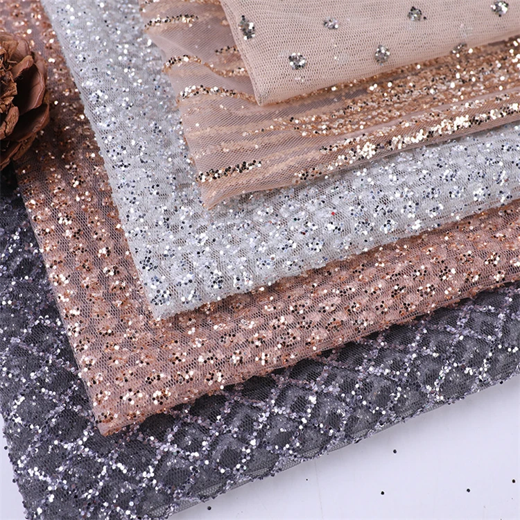 Wholesale Sparkly 100% Polyester Prom Voile Fabric Luxury Tulle Lace ...