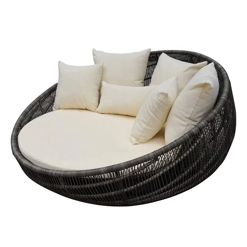 large round wicker lounge chair