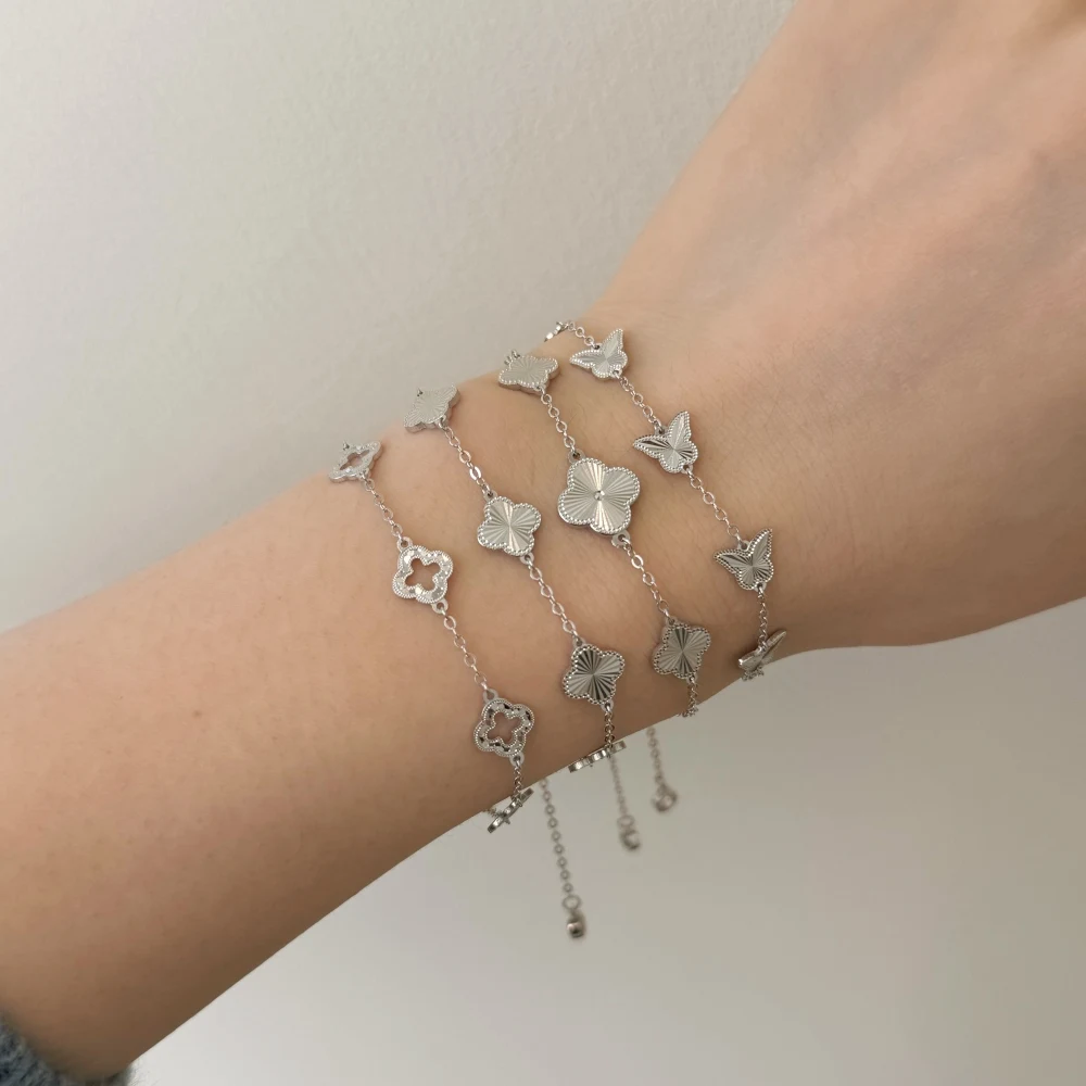 KAKODIY Charming Elegant Boutique Jewelry 925 Sterling Silver Rhodium Plated Chain Butterfly 5A Cubic Zirconia Adjustable Bracelet detail 5