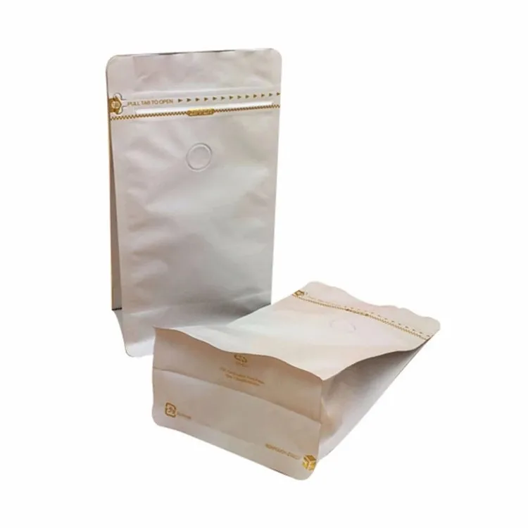 Private Label Custom Resealable Zipper Kraft Paper Bag Valve 8-Side Seal Moisture Proof for Salad Storage PE Vacuum Seal Pack