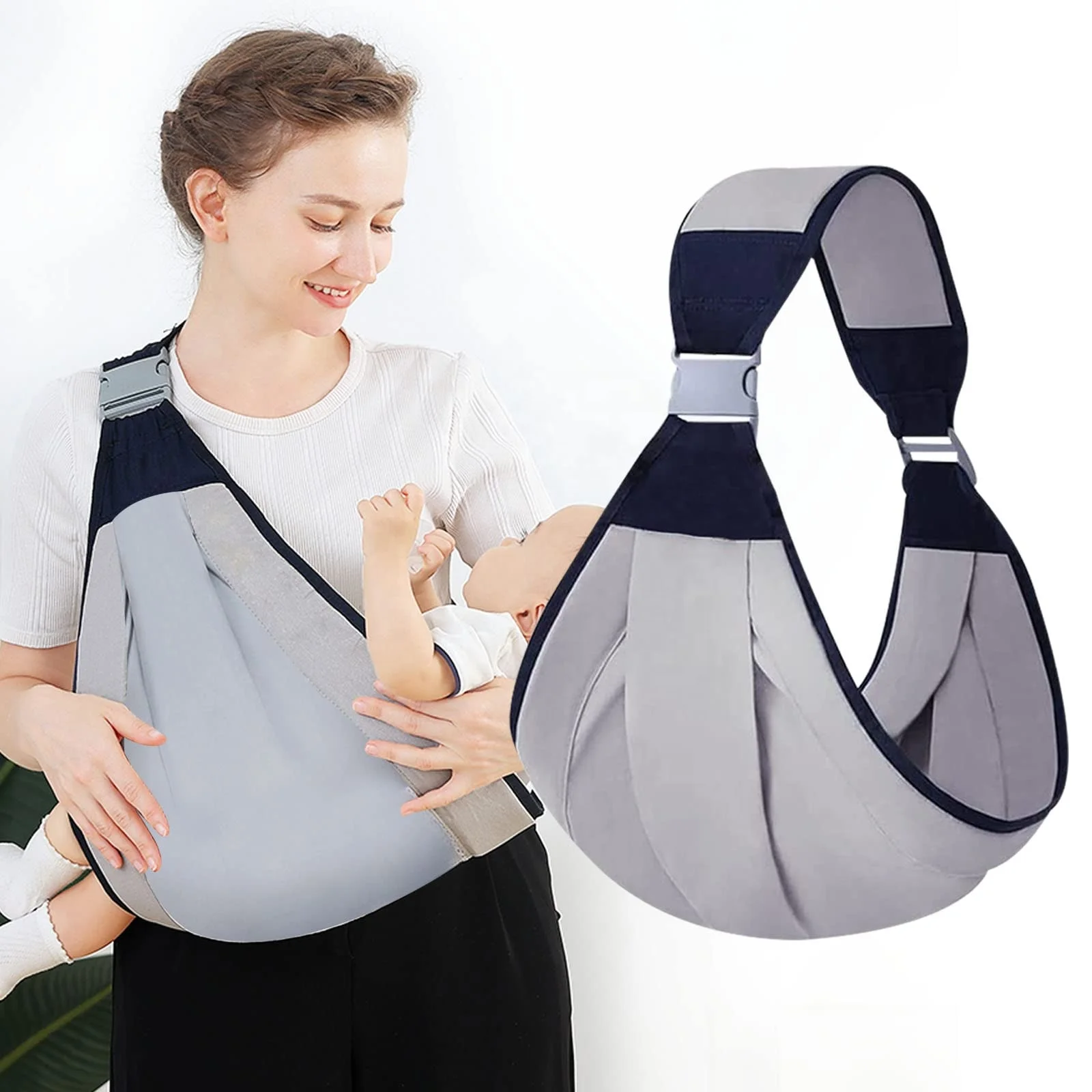 Baby Wrap Carrier with Baby Holder Carrier, Baby Half Wrapped Sling Hip Carrier