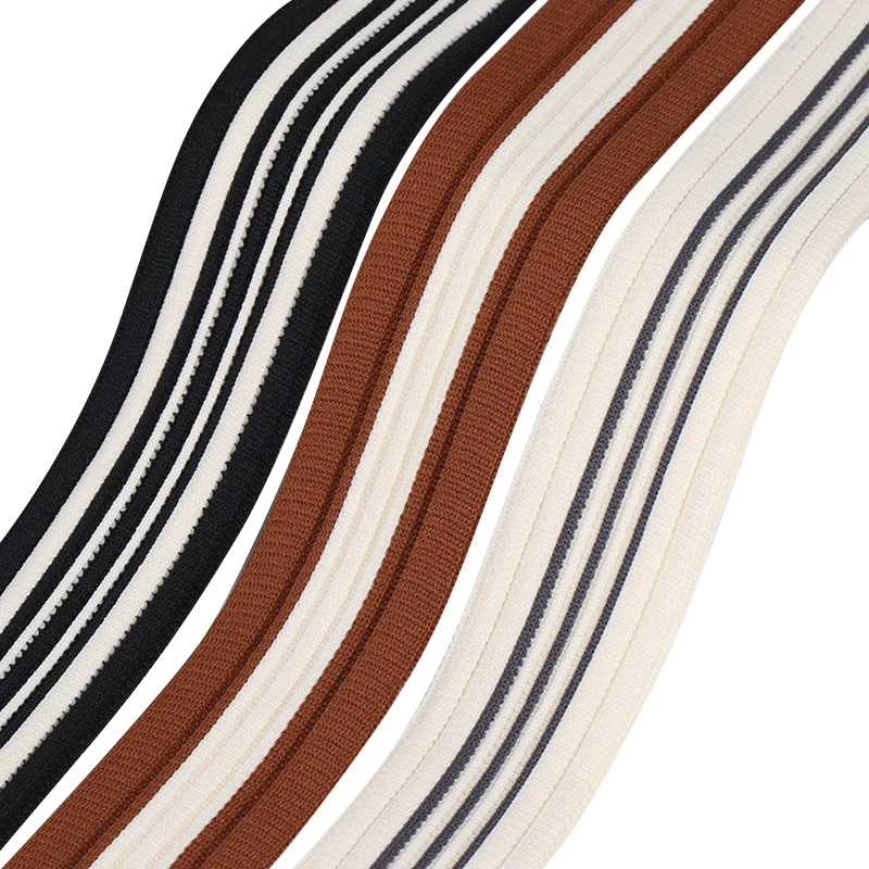 Garment Accessories Colorful Printed Polyester Nylon Webbing Band Woven logo Spandex Elastic Webbing Strap