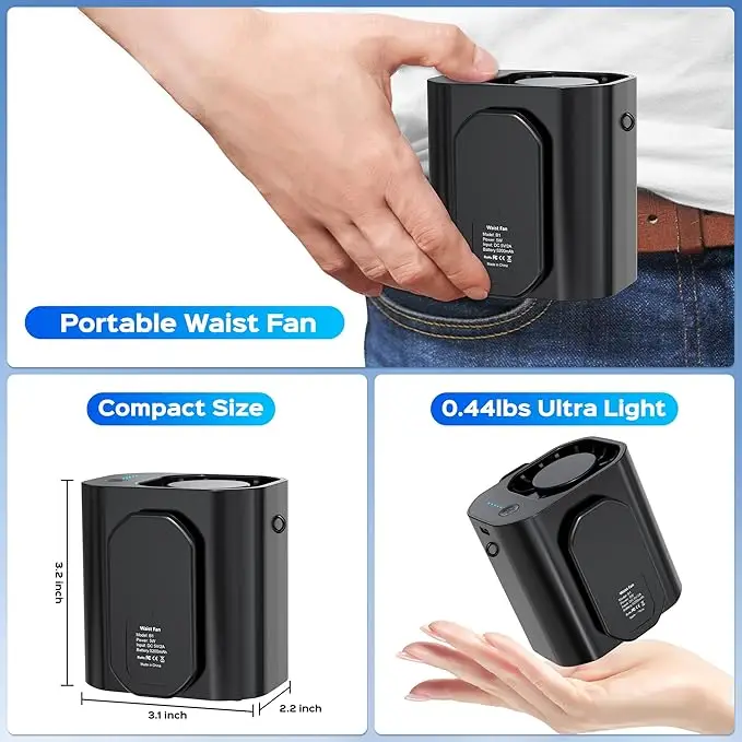 Waist Usb Fan, Plastic, Portable - detail 30