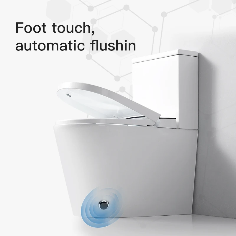 High-end Intelligent Sanitary Ware Floor Mounted Water Closet Automatic Bidet Toilet Smart Two Piece Toilet Commode for Home