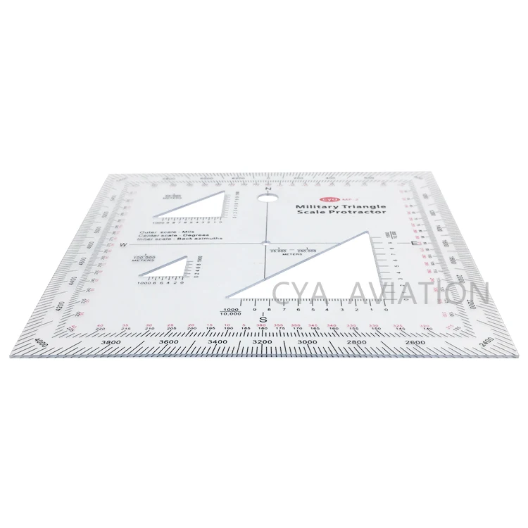CYA Square Coordinate Scale Protractor for Scale Maps  Reading Protractor MP-2
