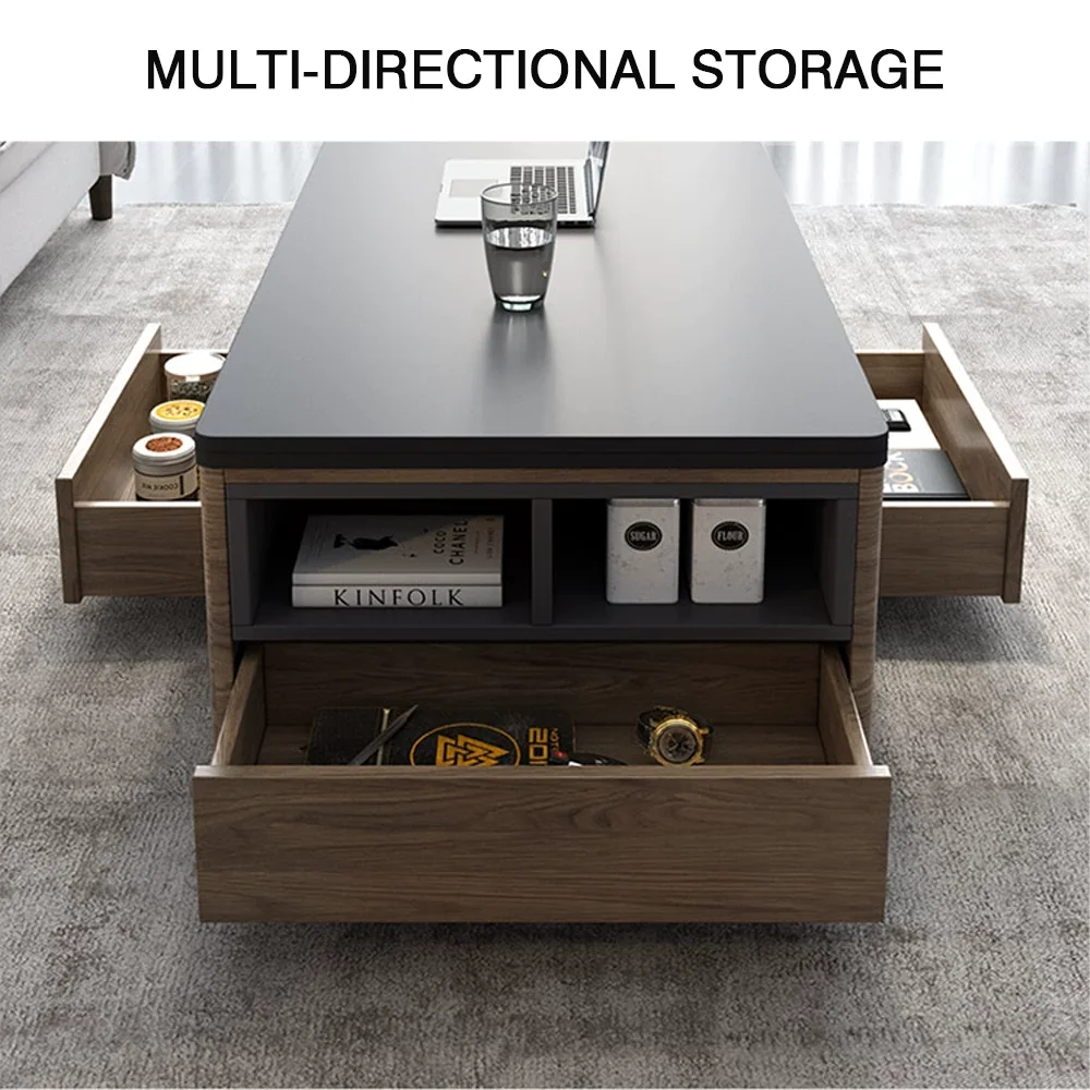 Creative Modern Multifunctional Folding Lift Top Coffee Table Home
