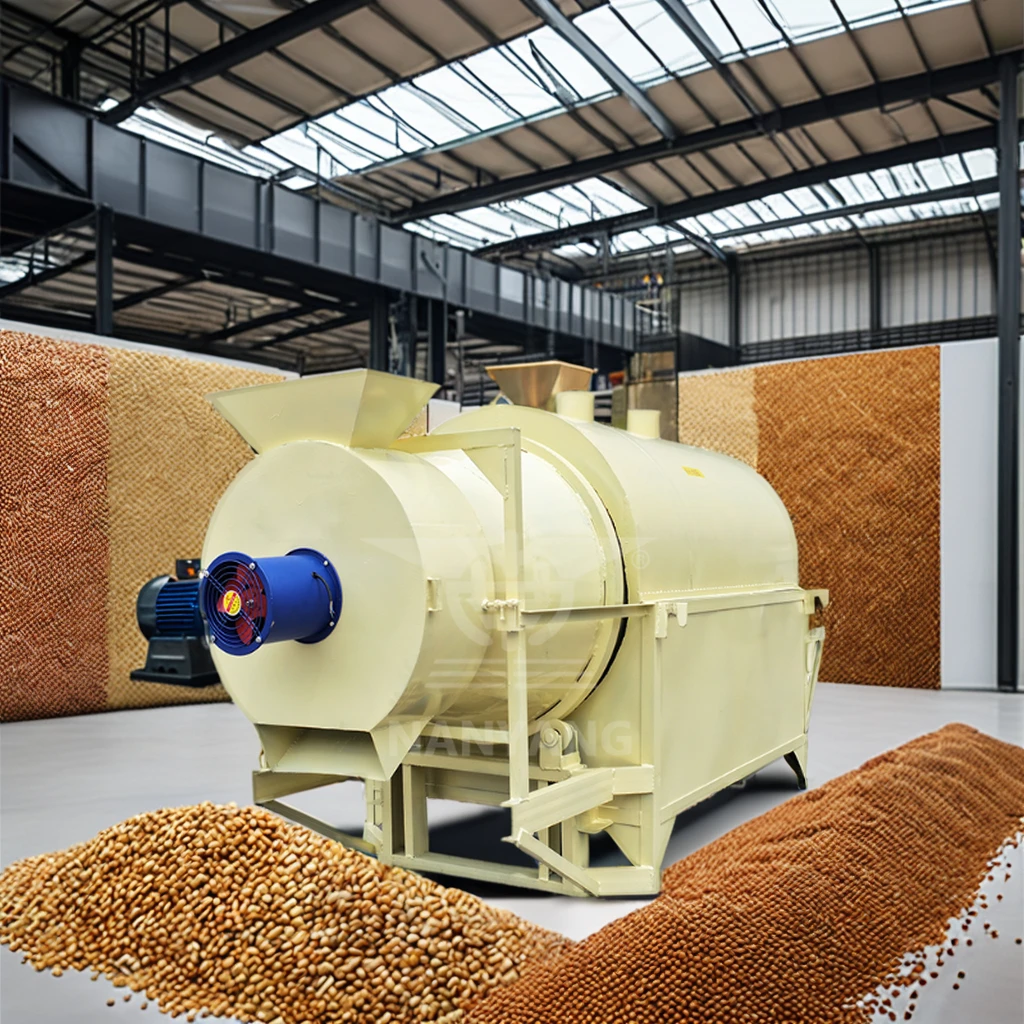 2024 Multi-Function Commercial Nuts Rotary Dryer Peanut Hazelnut Cocoa Bean Roaster Rotary Grain Dryer