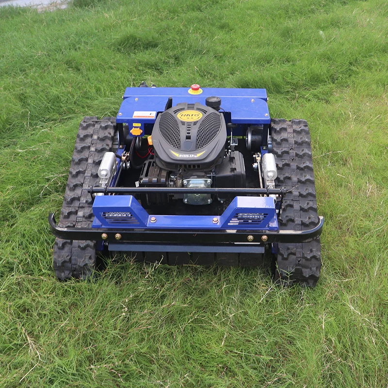 Customized Electric-start Remote Control Lawn Mower Mini Rc Robot Lawn Mower With Snow Plow Attachments