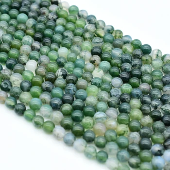 Trade Insurance 6mm/8mm/10mm/12mm Natural Moss Agate Loose Beads