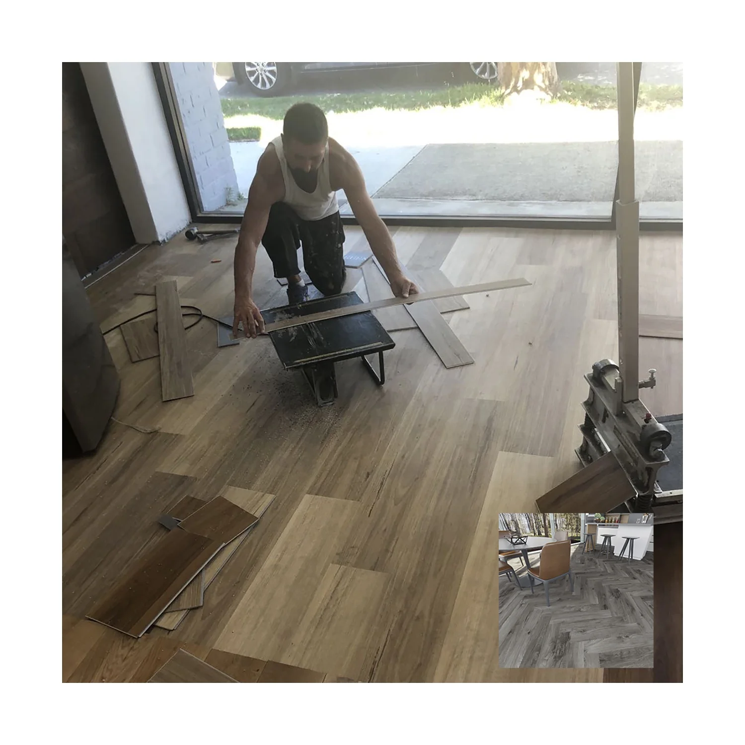 Commercial Wooden Lvt PVC Vinyl Flooring Floating Cheap Vinyl Plank - China  WPC Flooring, WPC Board