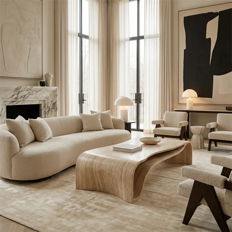 product natural travertine modern convertible durable coffee table for living room-1