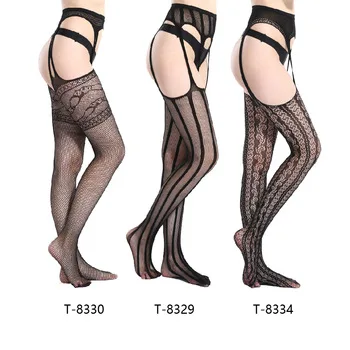 Womens Suspenders Set Fishnet Tights Stockings Garter Belt Thigh High  Stocking Sheer Stockings