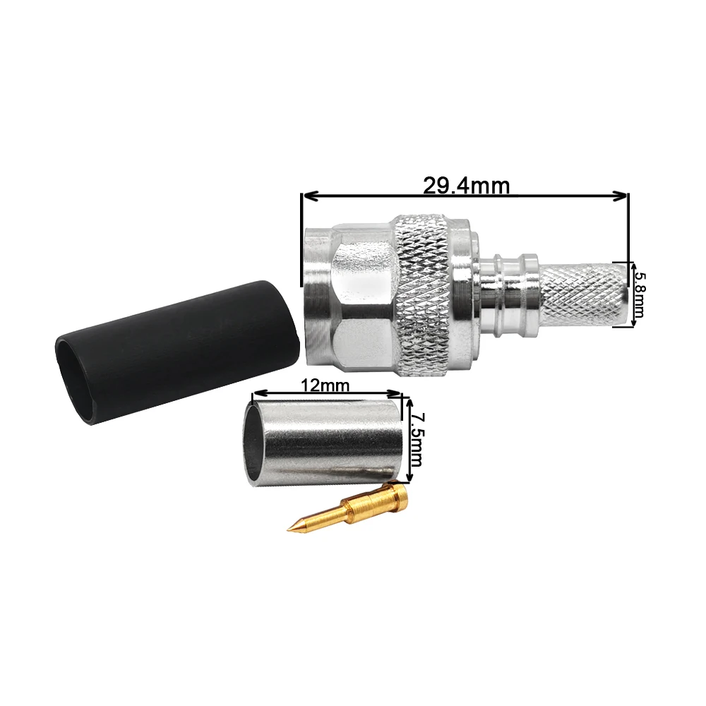 RF Coaxial Connectors TNC Plug Crimp (EZ) Solderless for RG8X LMR240  EZ RF Coax Coaxial Connectors