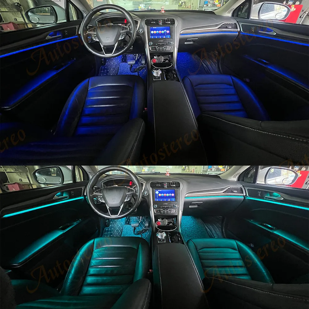 Car Ambient Light Dashboard Display for Ford Mondeo SYNC 3 2013-2021 LED Multimedia Player Interior Atmosphere Lamp