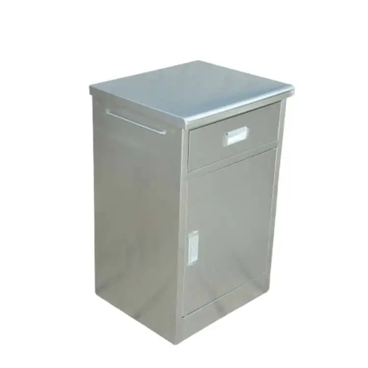 Factory wholesale has a drawer, a locker and a towel rack with complete functions and simple appearance Stainless steel bedside