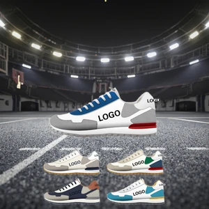 2026 Custom Logo Sneaker for Men New Style Breathable Leather Sport Shoes Wear-Resistant Lace-Up Closure for Spring Winter