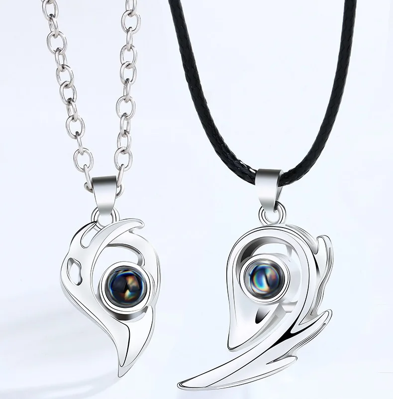 Silver Love and Heart Necklace  Wholesale Silver Love and Heart