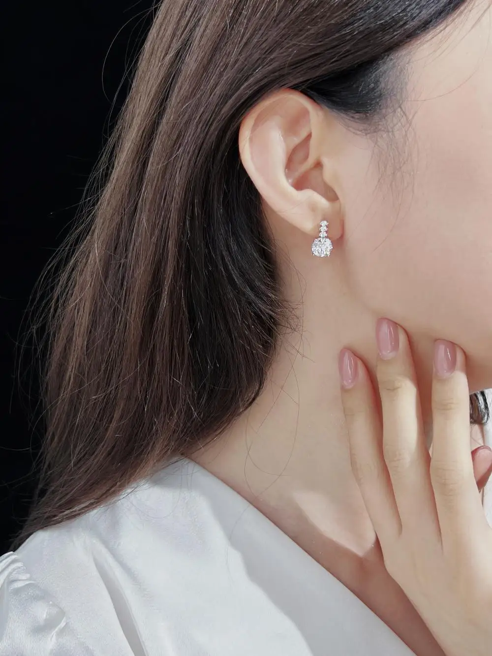 KAKODIY Fine Jewelry Round Zircon Pendant Earrings Fashion 925 Sterling Silver Anti Discoloration Women's Earrings detail 1