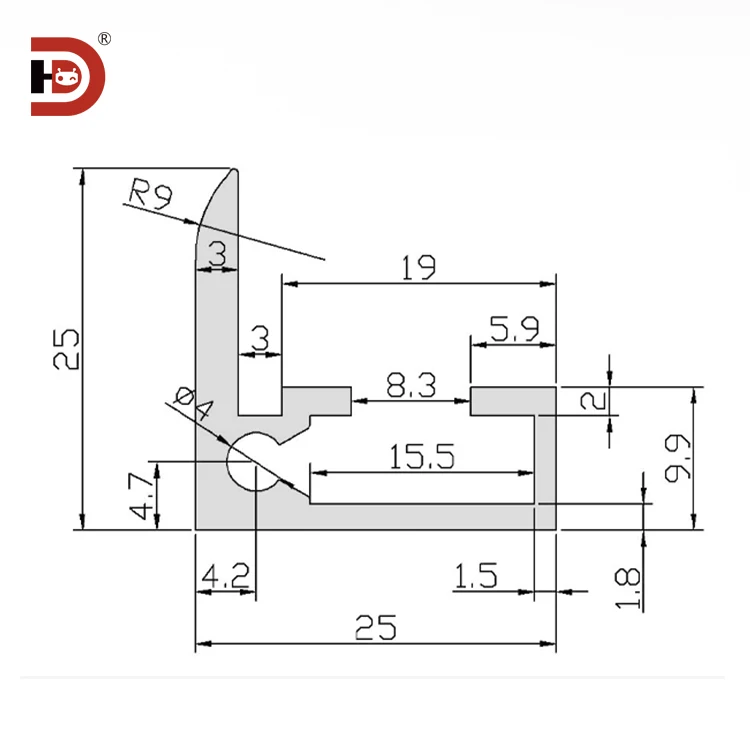 product 2525 industrial door frame aluminum profile electrophoretic door and window guide profile automation equipment door frame-3