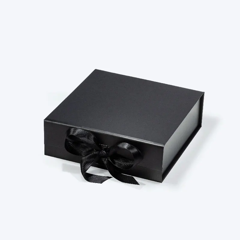 Wholesale Bulk Luxury square Black Magnetic Closure Lid Retail Product Box Packaging