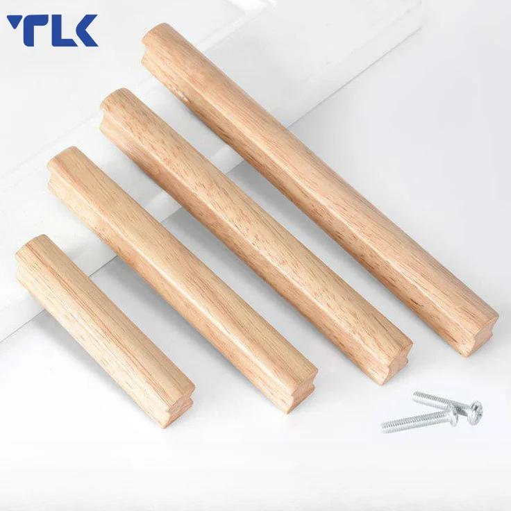 Simple Wardrobe Dresser Drawer Wood Pull Handle Cabinet Door Solid Wood Furniture Pull Handle