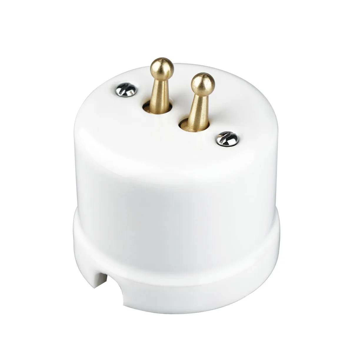 White Retro Porcelain Wall Switch & Socket,Ceramic Rotary Switch,Ceramic Wall Plugs For Latvia