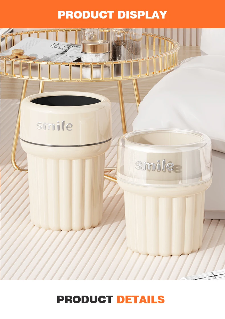 Wannuo Cute jellyfish trash can Plastic bathroom garbage can Kitchen decorative  trash can details