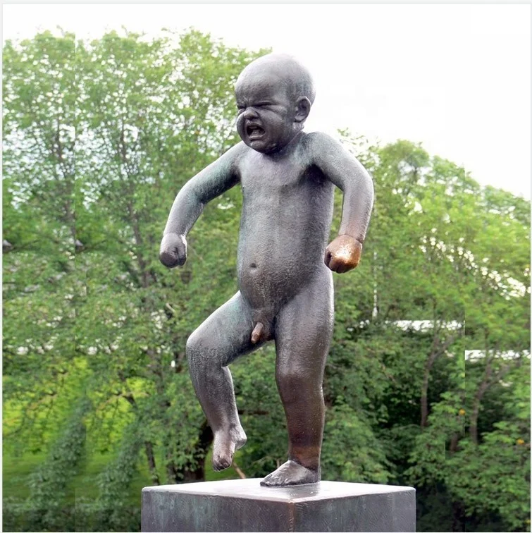 大型ブロンズ裸少年像の彫刻 | カスタムサイズ、デコレーション用