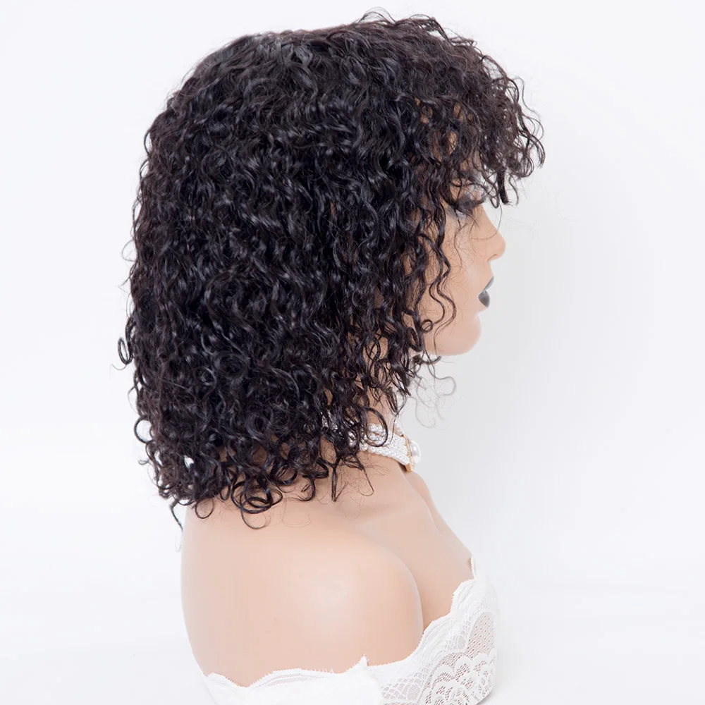 New arrival curly texture full machine made human hair wig