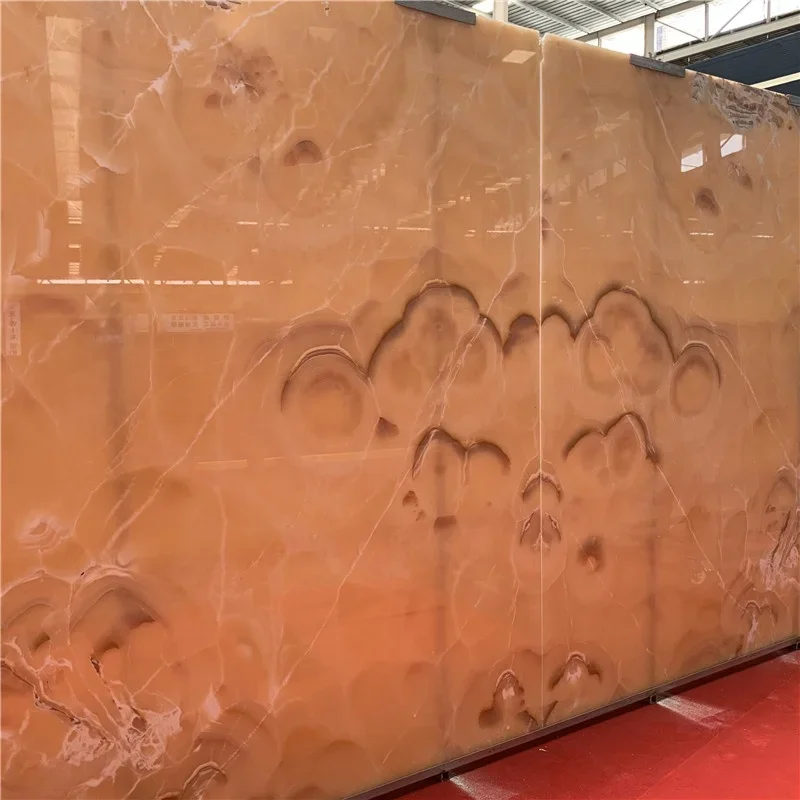 product natural translucent tile brown onyx marble slab for countertop and background wall-2