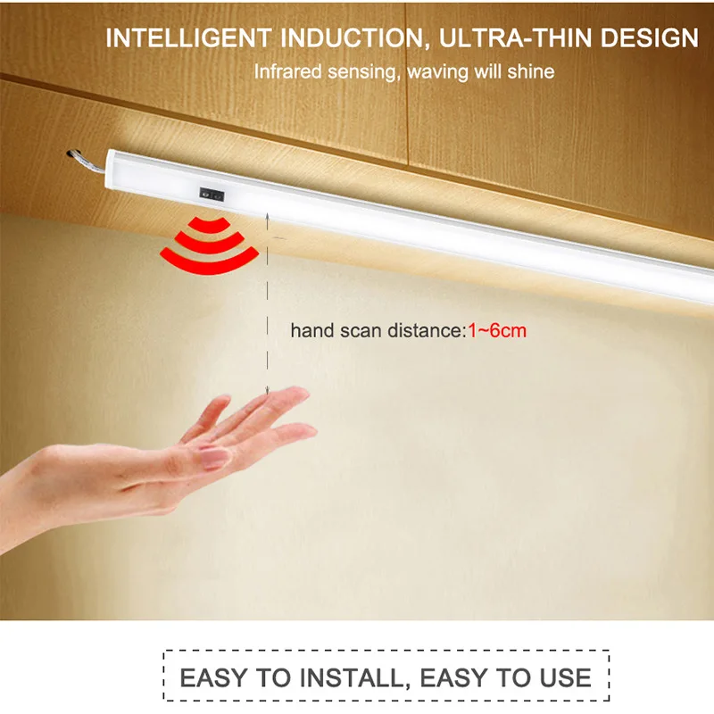 Support  Led Sensor Motion Cabinet Light for Wardrobe Wine Cabinet Lamp Led