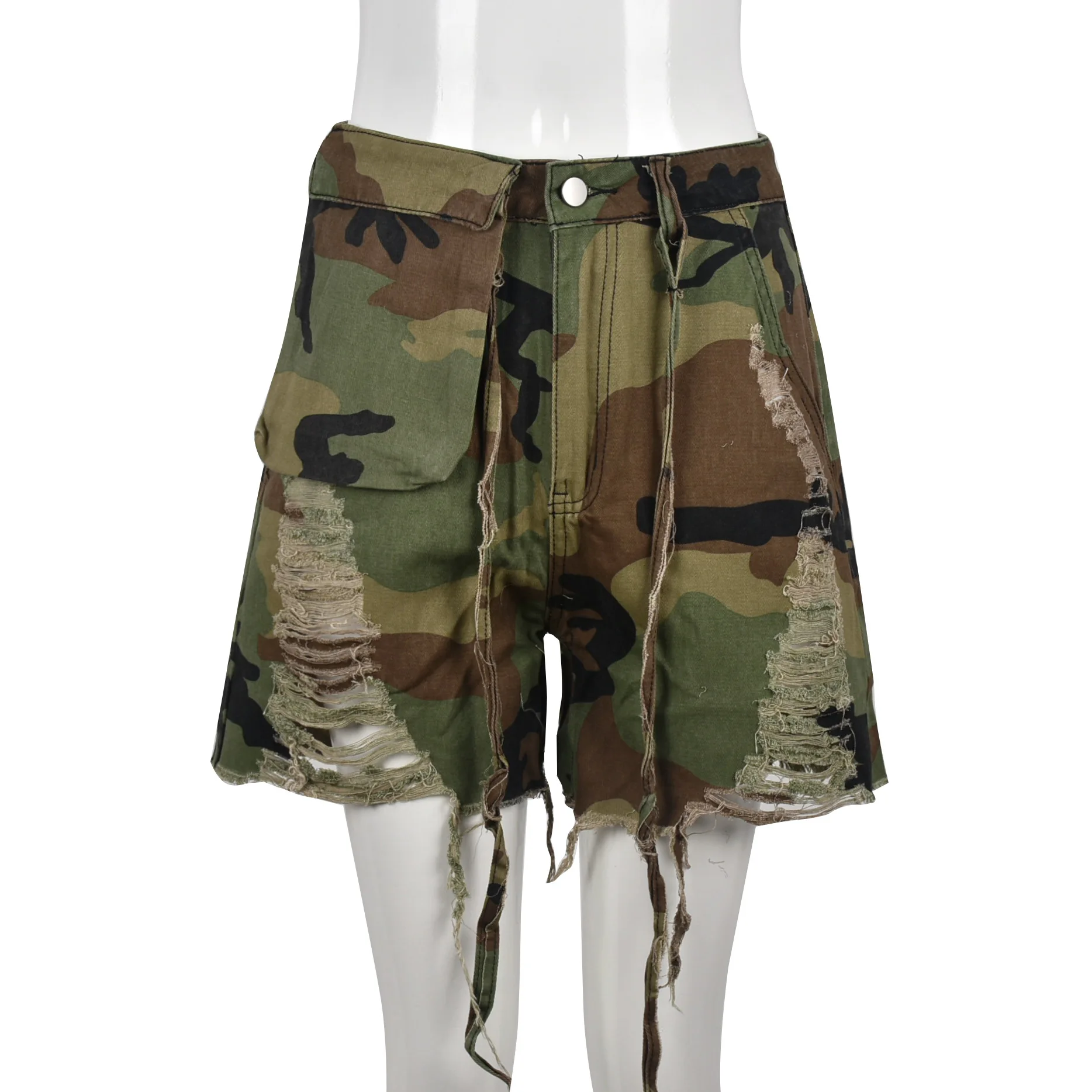 Shorts for Women Plus Size,Dainzuy Workout Fashion Summer Shorts Elastic Waist Camo Print Beach Casual Camouflage 