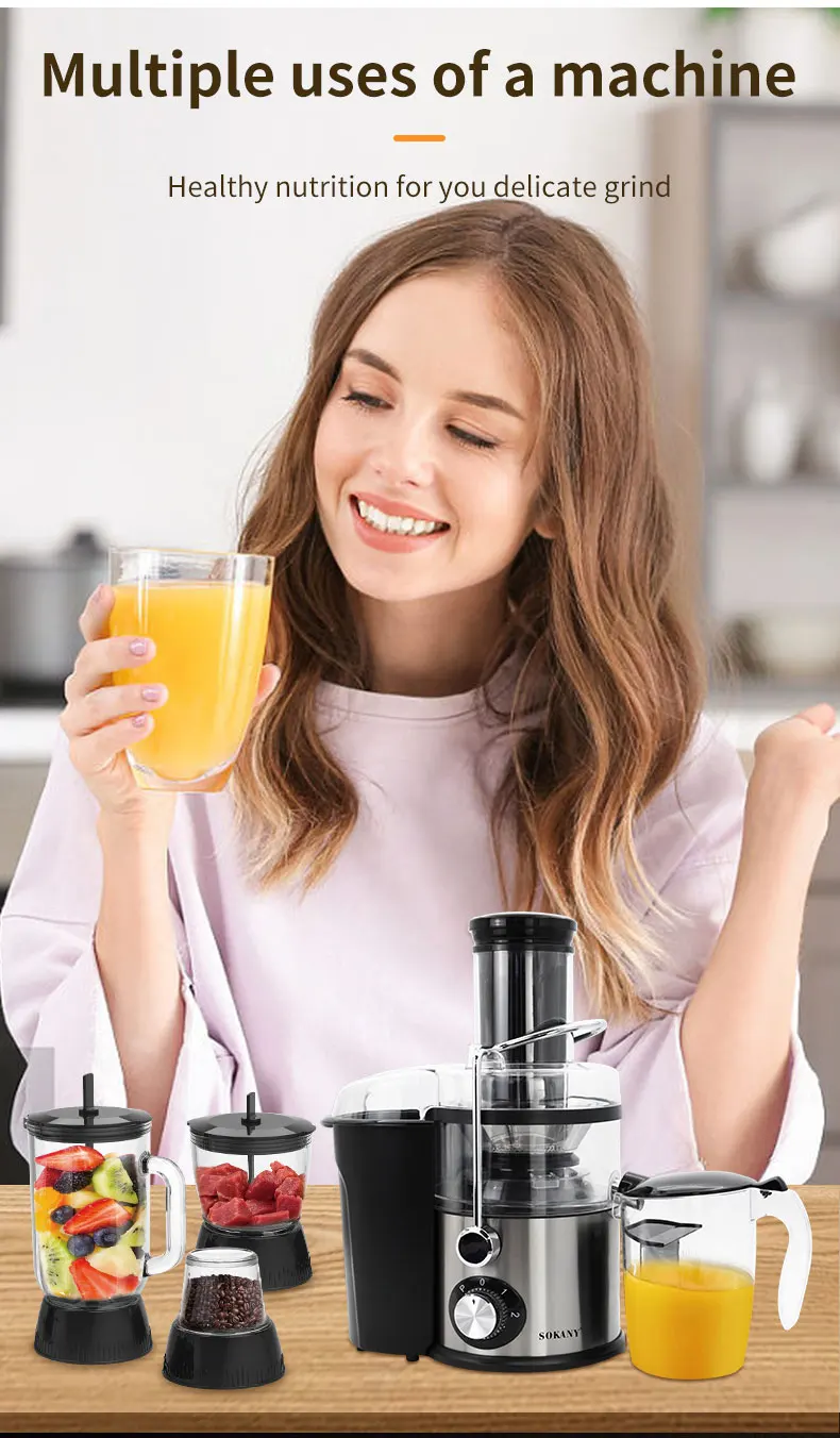 SOKANY Juicer Machine - Efficient and Quiet Fresh Juice Extractor
