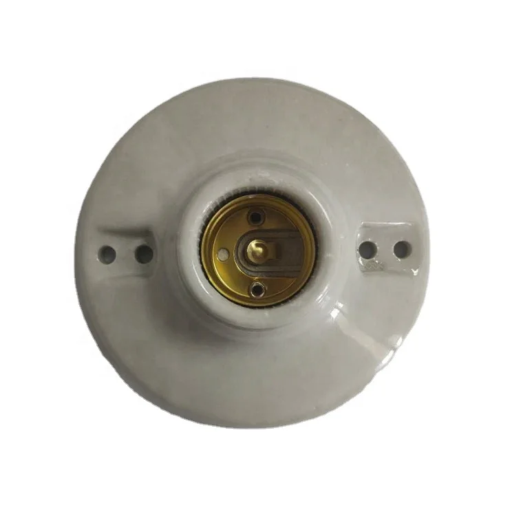 E27 4 Inch Porcelain Lamp Socket Ceramic Lamp Holder with Screw Style Ceiling Rose 250V Voltage Lamp Base