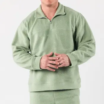 Wholesale Hot Style Customized Size Men Pullover Gym Sports Clothes Half Zip Hoodie