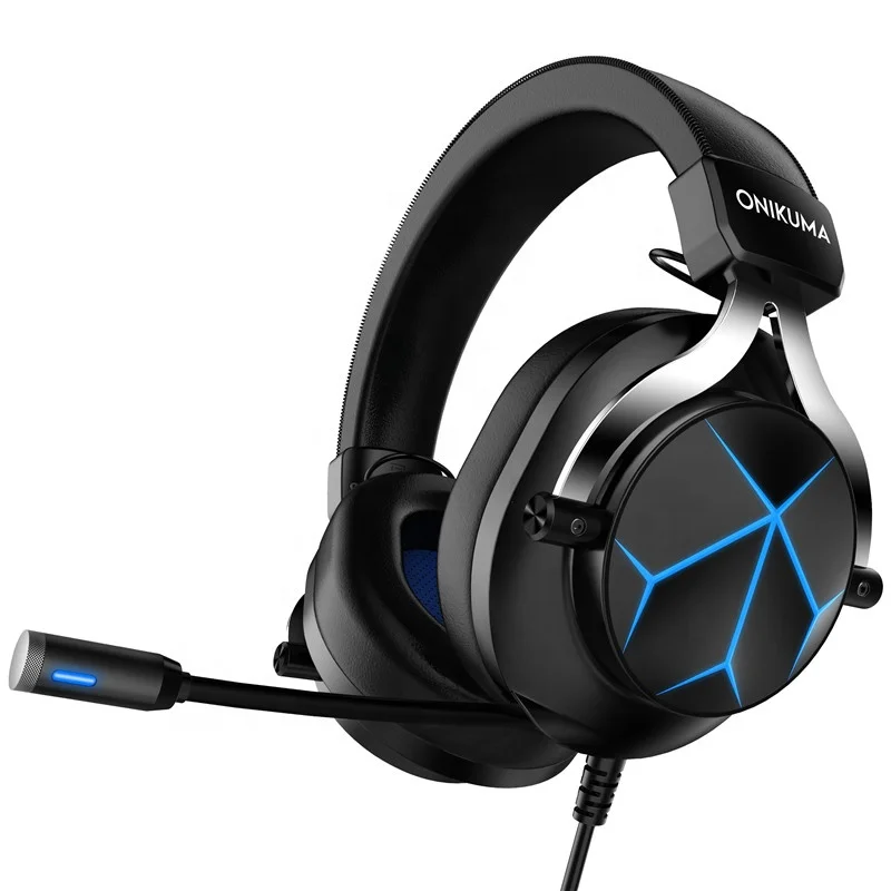 K13 Best Computer Wired Gaming Headset With Microphone Mic LED Light for PC