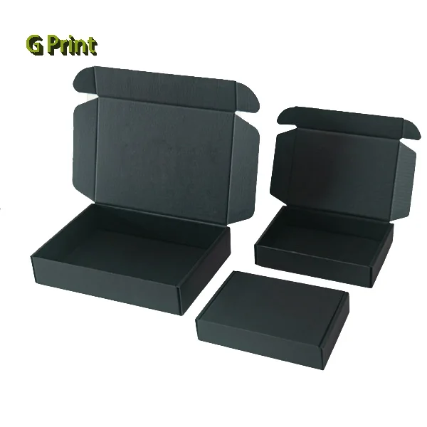 Коробки для доставки по индивидуальному размеру черные почтовые ящики из гофрированного картона маленькие малого