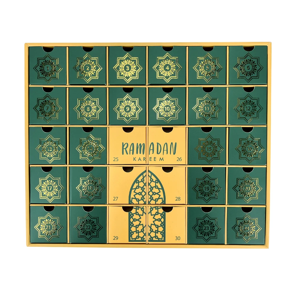 Empty Ramadan Advent Calendar with Drawers 2025 Ramadan Decorations Boxes Eid Coutdown Calendar Fillable Ramadan Gift Box