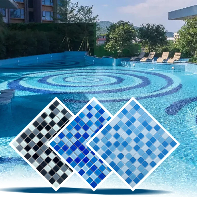 Wholesale Ceramic Swimming Pool Mosaic Tile Chinese Design Style Glass Mosaic Tile for Pools Graphic Design Solution Capability
