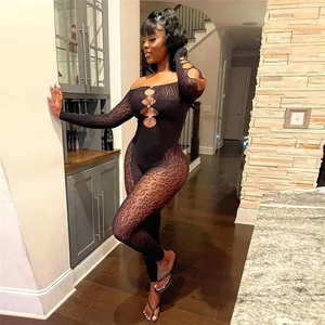 2023 New Arrivals Women s Clothing Club Wear One Piece Lady Sexy Jumpsuits Ladies Jumpsuits Mesh Jumpsuit