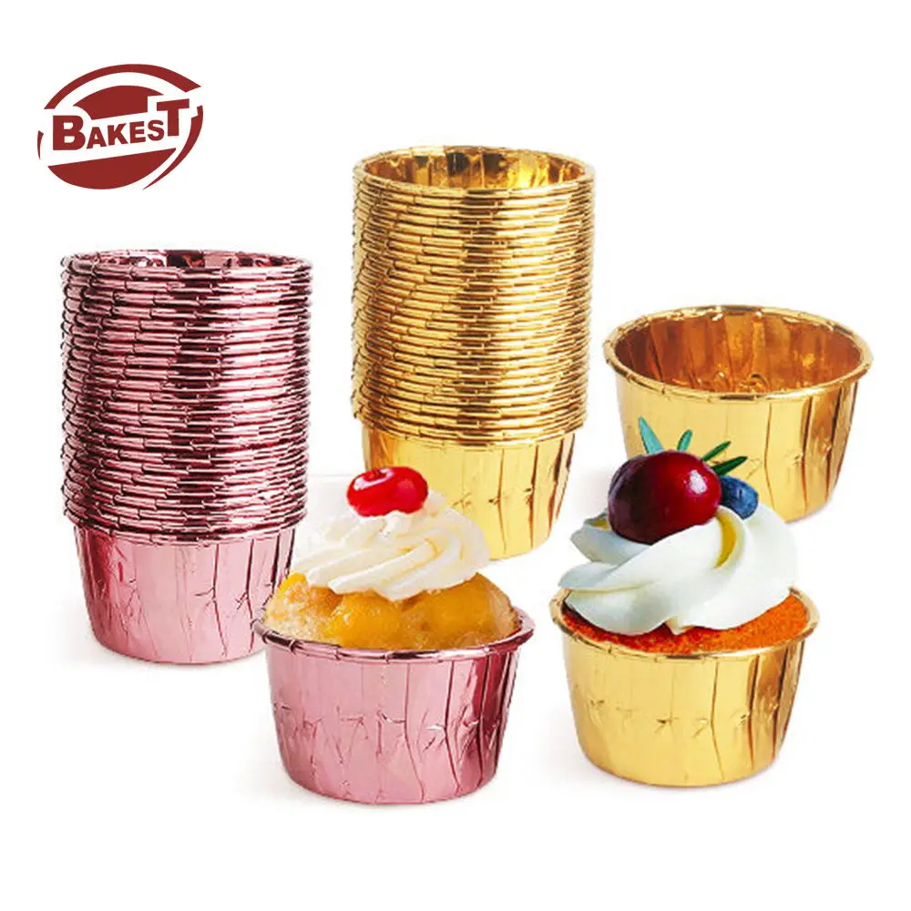 Biodegradable Disposable Muffin Cup Wrapper Golden Ice Cream Cupcake Liners Holders Baking Paper Cup