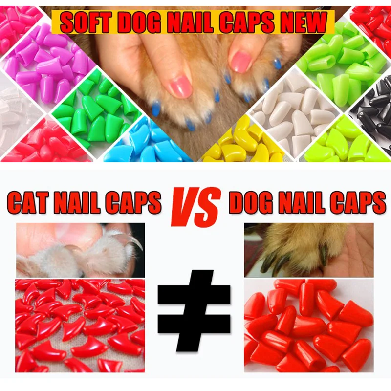 anti scratch colorful silicone soft cat pet claws nail cover for cat kittens nail caps protector with free glue